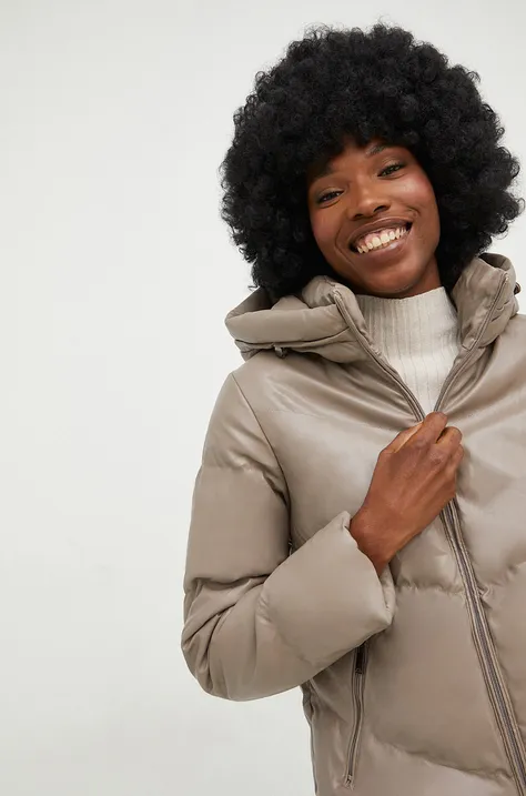 Answear Lab rövid kabát női, bézs, átmeneti