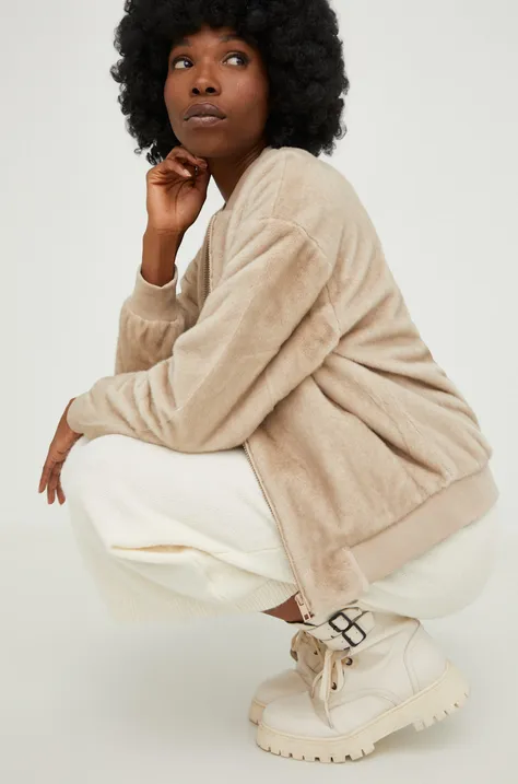 Куртка-бомбер Answear Lab жіночий колір бежевий перехідна