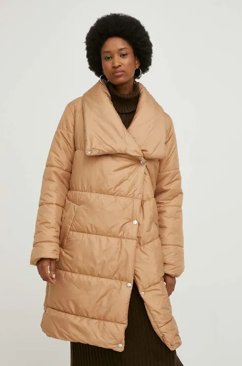 Куртка Answear Lab жіноча колір коричневий зимова oversize