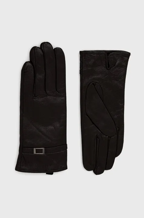 Шкіряні рукавички Answear Lab жіночі колір коричневий