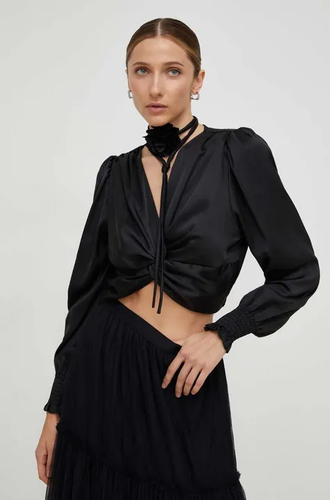 Bluza Answear Lab boja: crna, bez uzorka