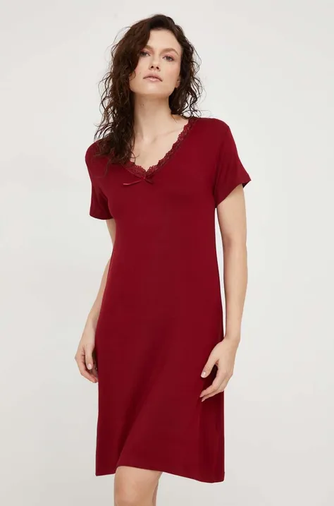 Нічна сорочка Answear Lab жіноча колір бордовий