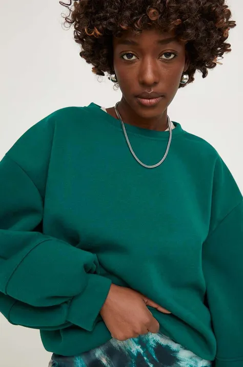 Βαμβακερή μπλούζα Answear Lab γυναικεία, χρώμα: πράσινο