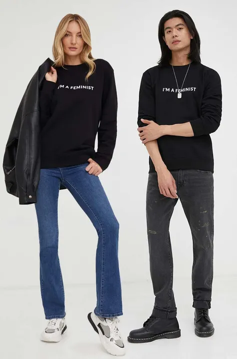 Μπλούζα Answear Lab X limited collection BE SHERO χρώμα: μαύρο