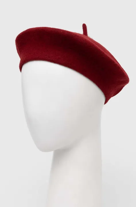 Answear Lab beret wełniany kolor bordowy wełniany