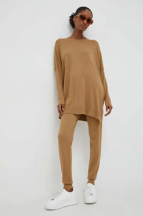 Комплект - свитер и штаны Answear Lab цвет коричневый