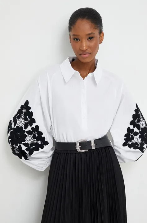 Bluza Answear Lab za žene, boja: bijela, s aplikacijom