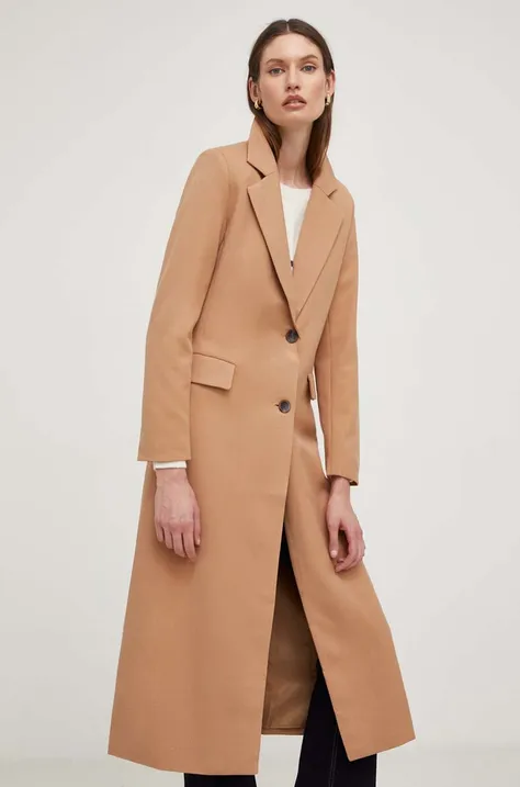 Пальто Answear Lab жіноче колір коричневий перехідне
