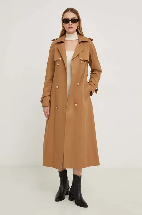 Пальто Answear Lab X Лимитированная коллекция NO SHAME женское цвет коричневый переходное двубортное
