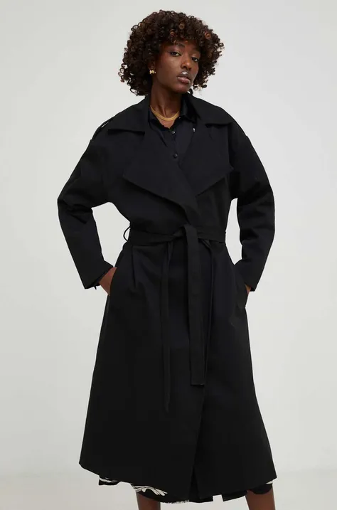 Kaput Answear Lab za žene, boja: crna, za prijelazno razdoblje
