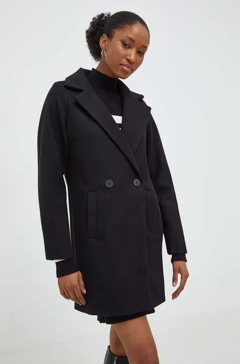 Пальто Answear Lab жіноче колір чорний перехідне двобортне