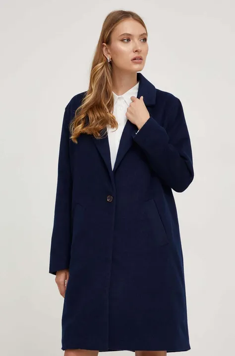 Παλτό από μείγμα μαλλιού Answear Lab χρώμα: ναυτικό μπλε
