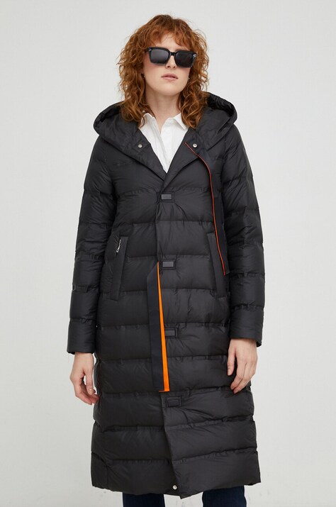 Пухено яке Answear.LAB в черно преходен модел