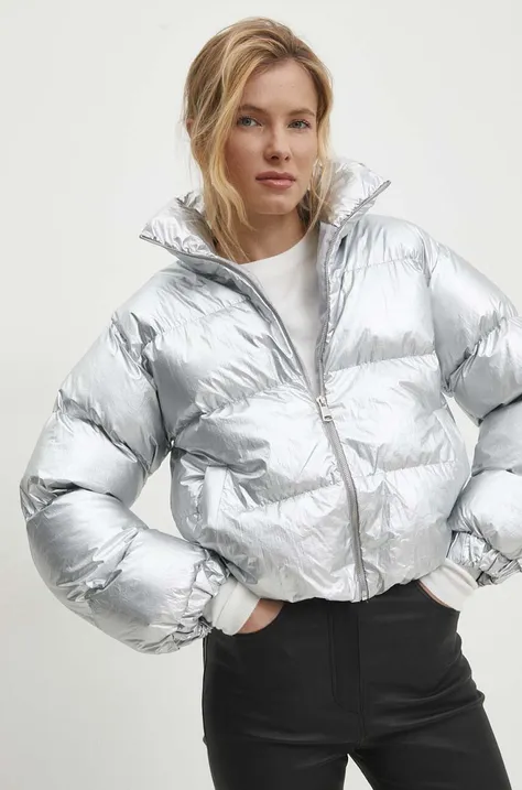 Куртка Answear Lab женская цвет серебрянный зимняя oversize