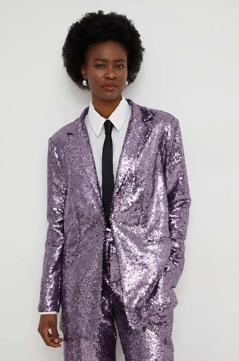 Пиджак Answear Lab цвет фиолетовый без замка