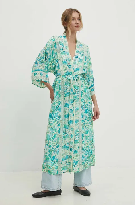 Answear Lab kimono zöld, mintás, oversize