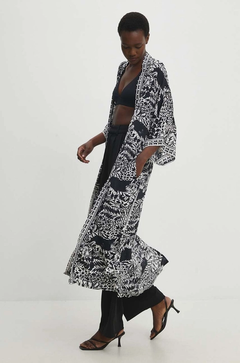 Answear Lab kimono fekete, mintás