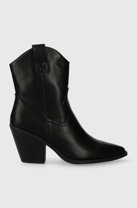 Kovbojské topánky Answear Lab X limitovaná kolekcia NO SHAME dámske, čierna farba, na podpätku