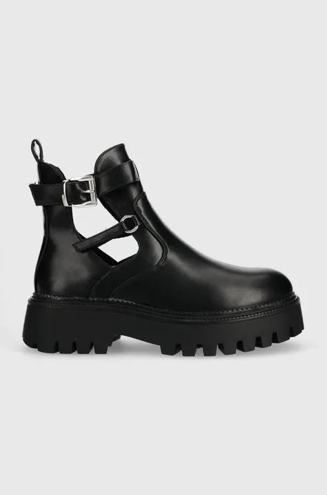 Členkové topánky Answear Lab X limitovaná kolekcia NO SHAME dámske, čierna farba, na platforme