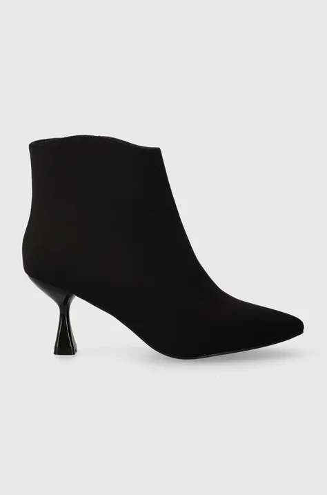 Členkové topánky Answear Lab dámske, čierna farba, na vysokom podpätku