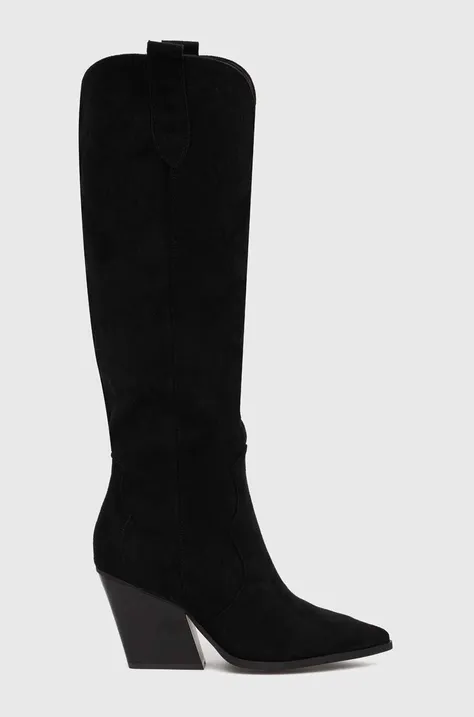 Kovbojské topánky Answear Lab dámske, čierna farba, na podpätku