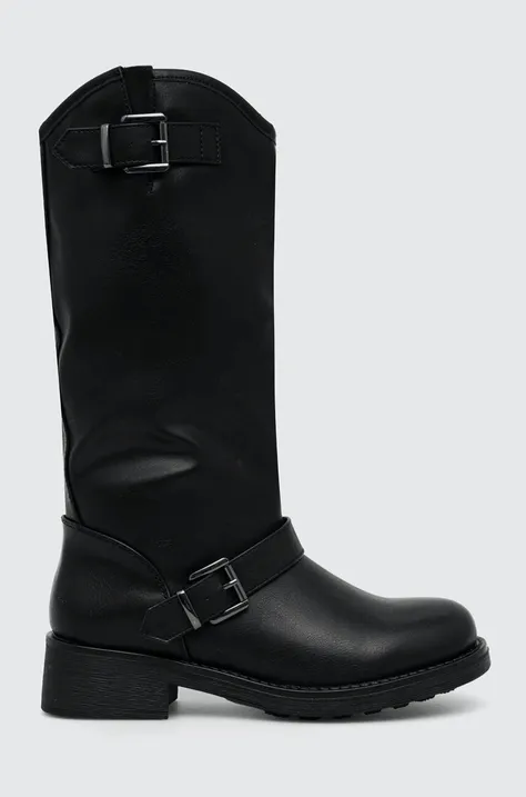 Čizme Answear Lab za žene, boja: crna, ravni potplat, sa srednje toplom podstavom