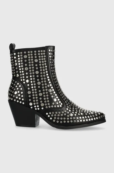 Kovbojské topánky Answear Lab dámske, čierna farba, na podpätku, jemne zateplené