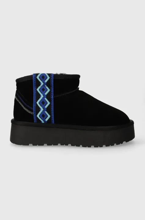Čizme za snijeg od brušene kože Answear Lab boja: crna
