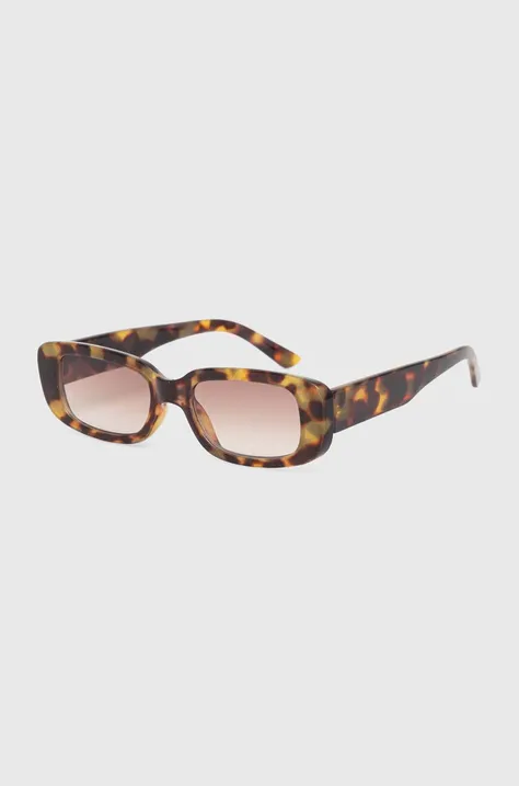 Answear Lab okulary przeciwsłoneczne X kolekcja limitowana BE SHERO damskie kolor brązowy