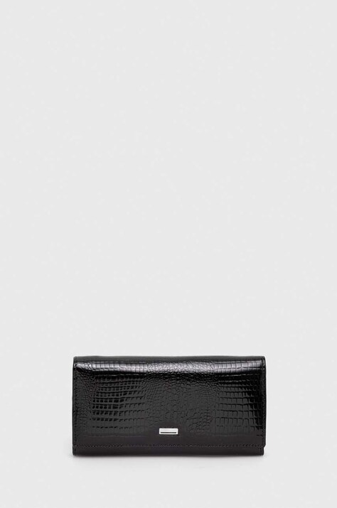 Answear Lab portofel de piele femei, culoarea negru