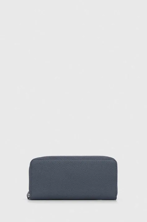 Answear Lab portfel skórzany kolor niebieski