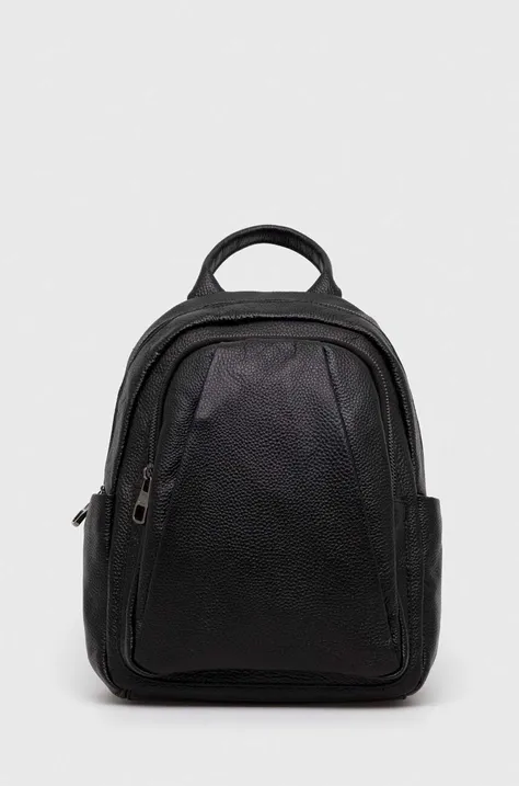 Kožni ruksak Answear Lab za žene, boja: crna, mali, glatki model