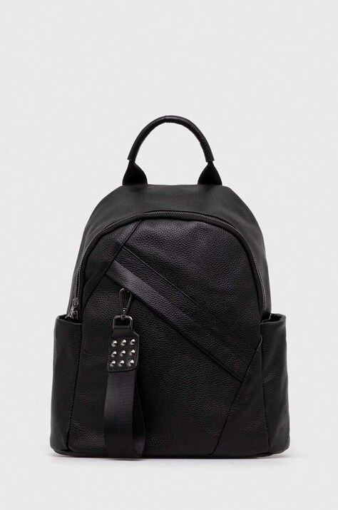 Kožený batoh Answear.LAB dámský, černá barva, velký, hladký