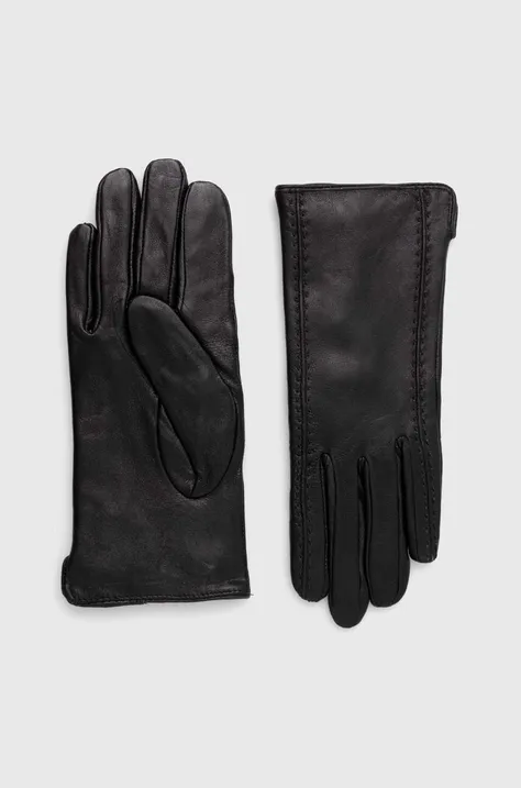 Usnjene rokavice Answear Lab ženski, črna barva