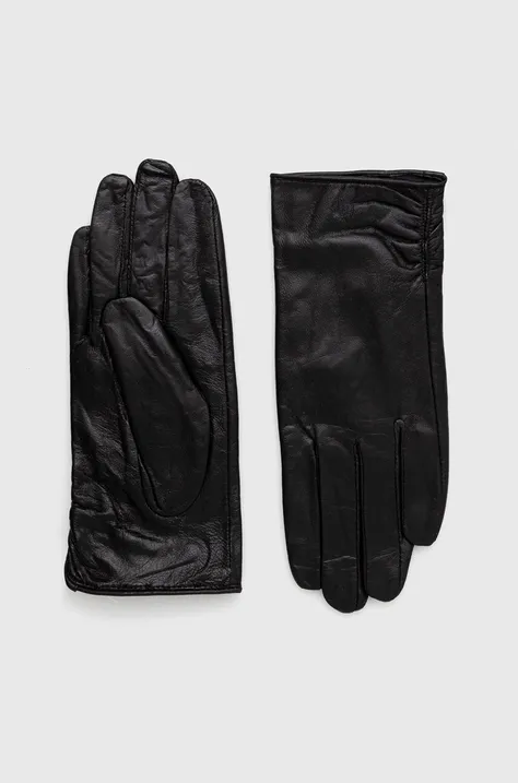 Шкіряні рукавички Answear Lab жіночі колір чорний