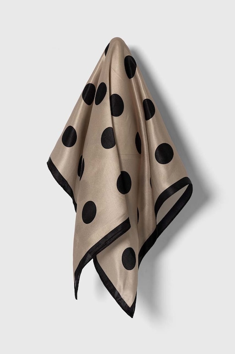 Hedvábný kapesníček Answear.LAB béžová barva