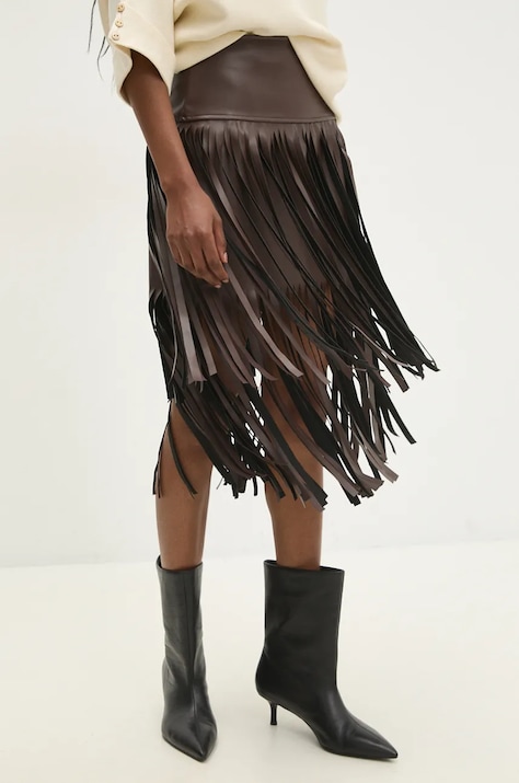 Спідниця Answear.LAB колір коричневий mini пряма