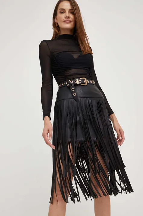 Suknja Answear Lab boja: crna, mini, ravna