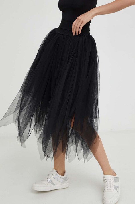 Answear Lab fustă culoarea negru, midi, evazati