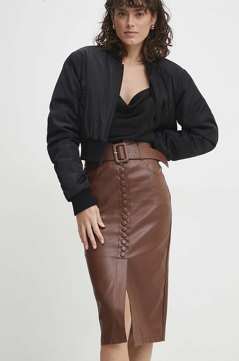 Answear Lab fustă culoarea negru, midi, creion
