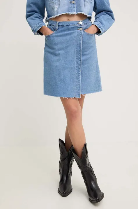 Answear Lab spódnica jeansowa kolor niebieski mini prosta