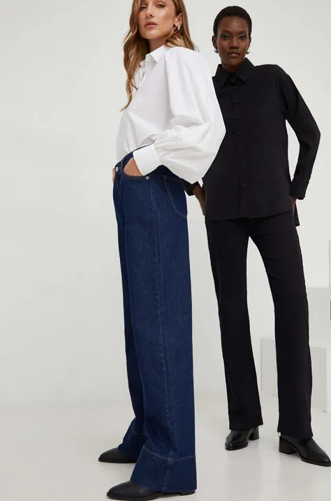 Бавовняні джинси Answear Lab X Лімітована колекція NO SHAME висока посадка