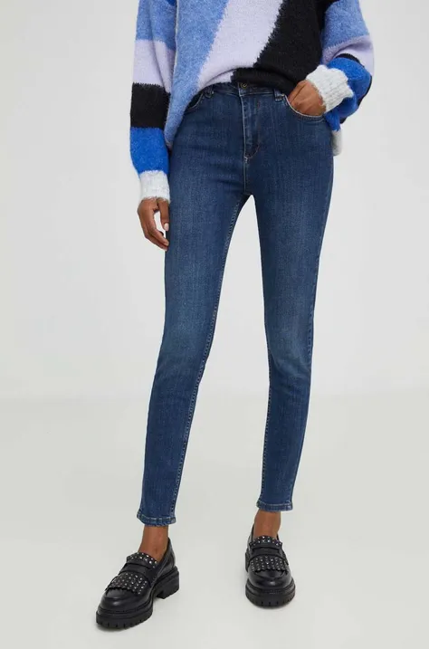 Answear Lab jeansy damskie kolor granatowy