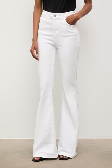 Answear.LAB jeansy bootcut damskie białe