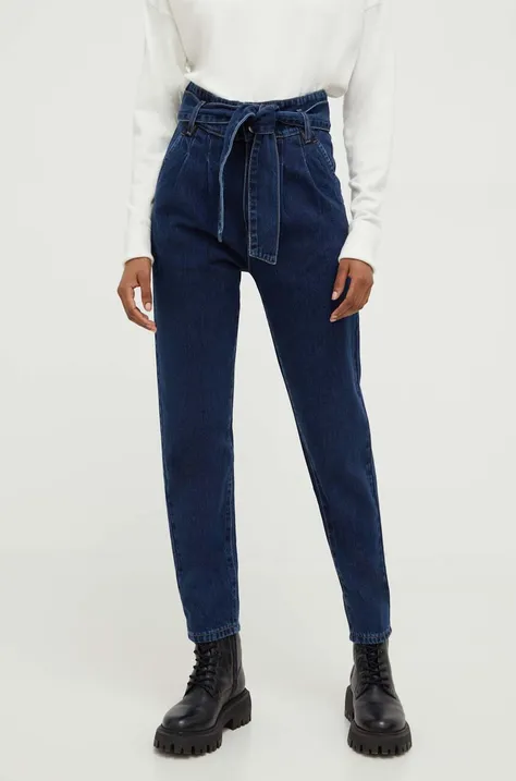 Answear Lab jeansy PREMIUM DENIM damskie kolor granatowy