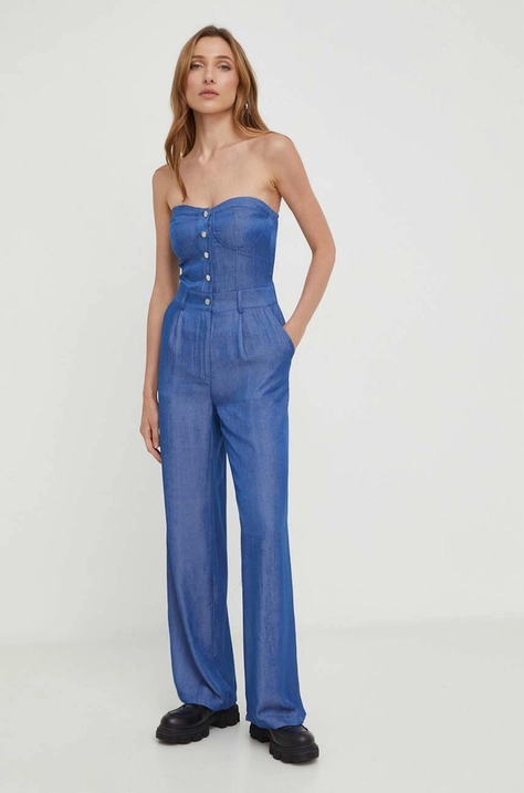 Answear Lab salopeta jeans cold shoulder