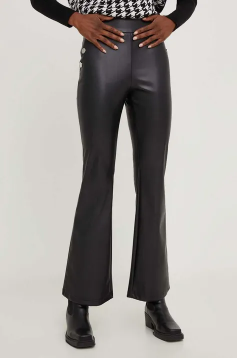 Nohavice Answear Lab X limitovaná kolekcia NO SHAME dámske, čierna farba, zvony, vysoký pás