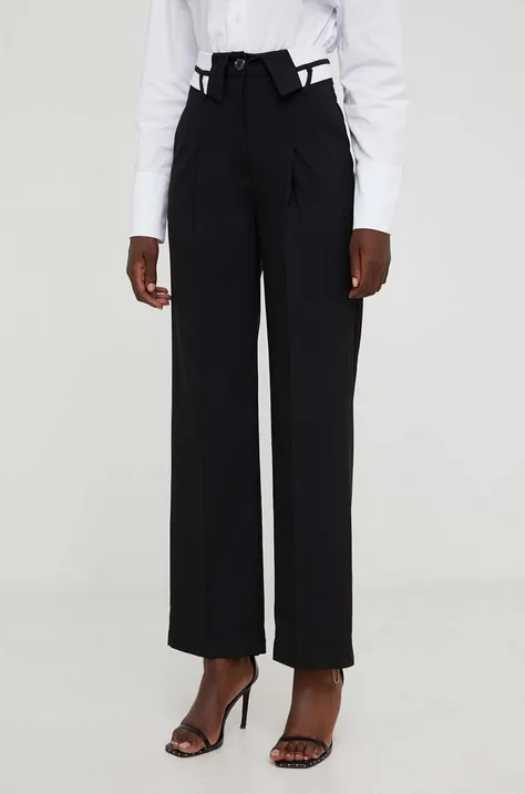 Answear Lab spodnie X kolekcja limitowana NO SHAME damskie kolor czarny proste high waist