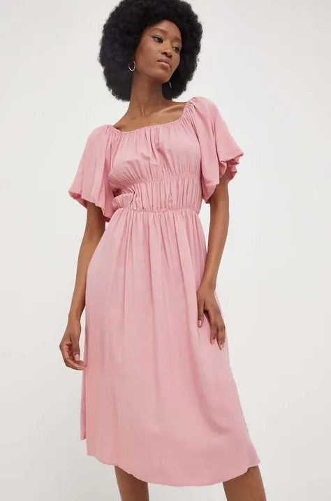 Платье Answear Lab цвет розовый mini расклешённое