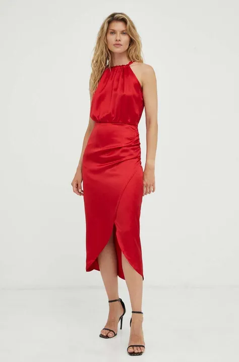 Платье Answear Lab цвет красный midi облегающая